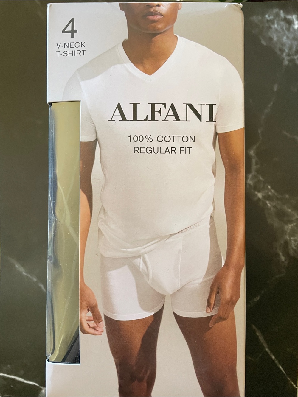 Alfani Men's Deep Black V-Neck Cotton Tee